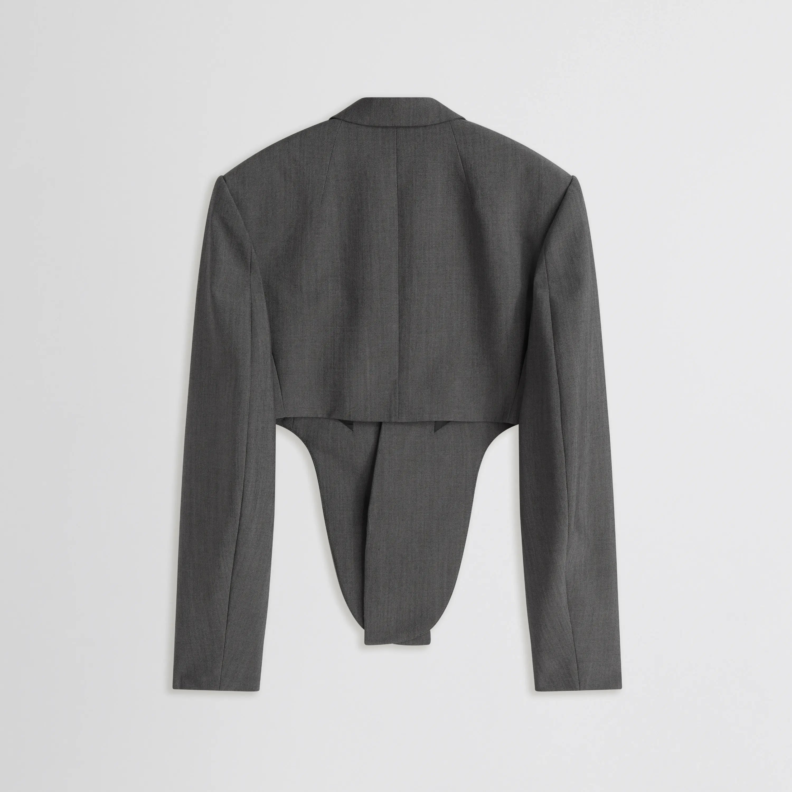 TUCKED TAILORED JACKET | dark taupe wool