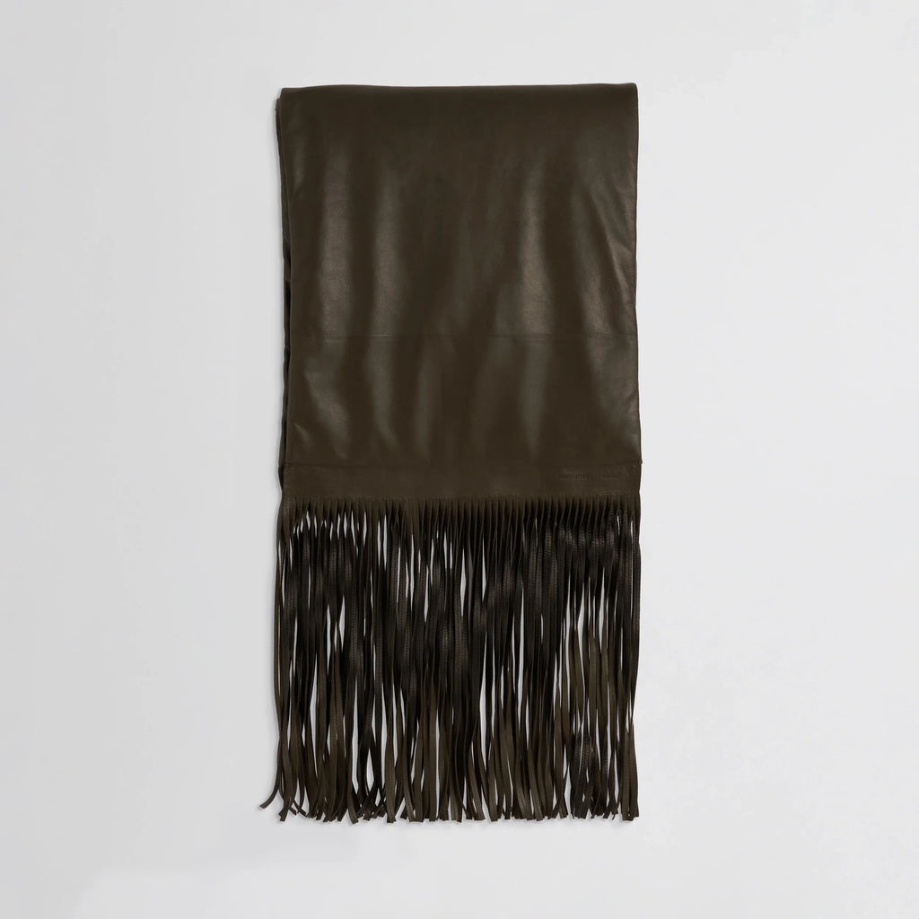 PADDED SCARF | olive black leather