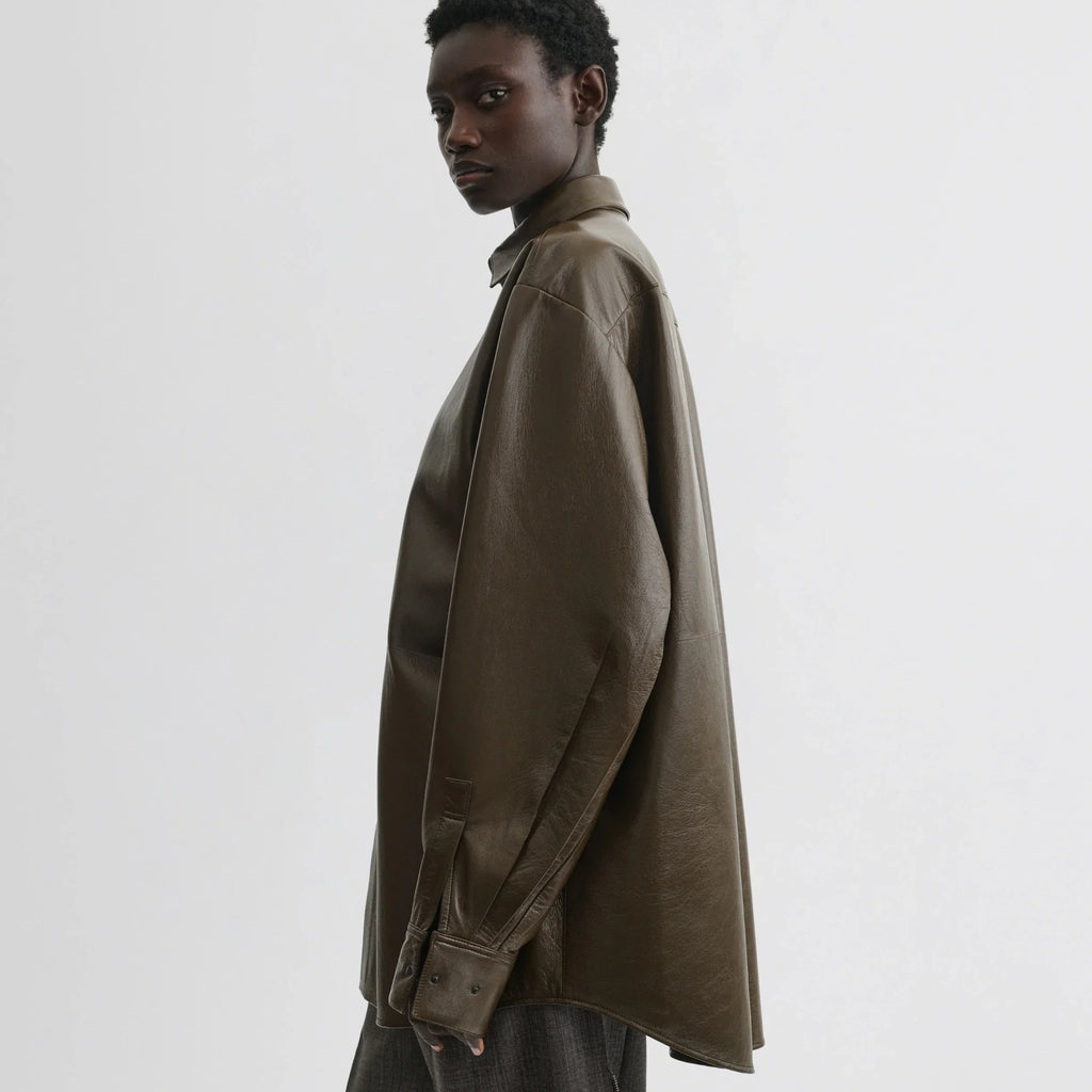 OVERSHIRT | green bronze leather