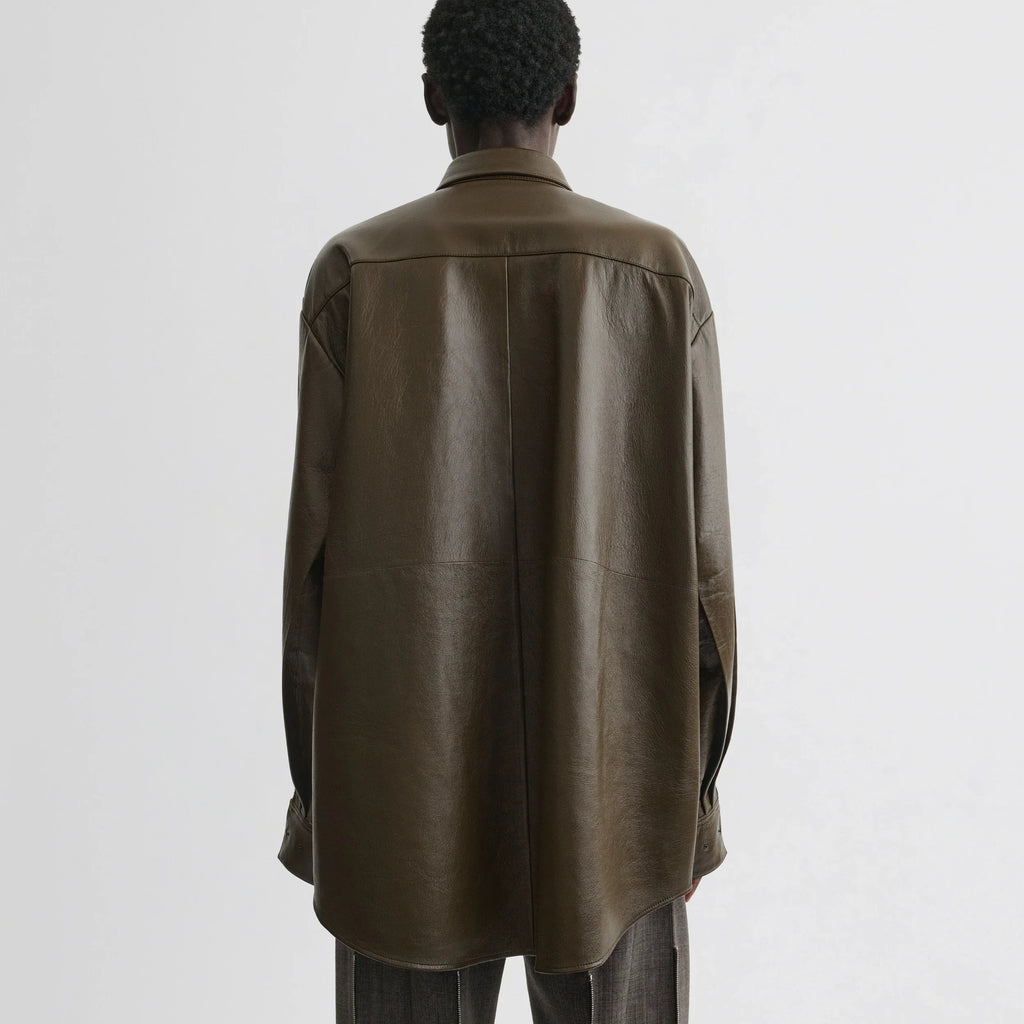 OVERSHIRT | green bronze leather