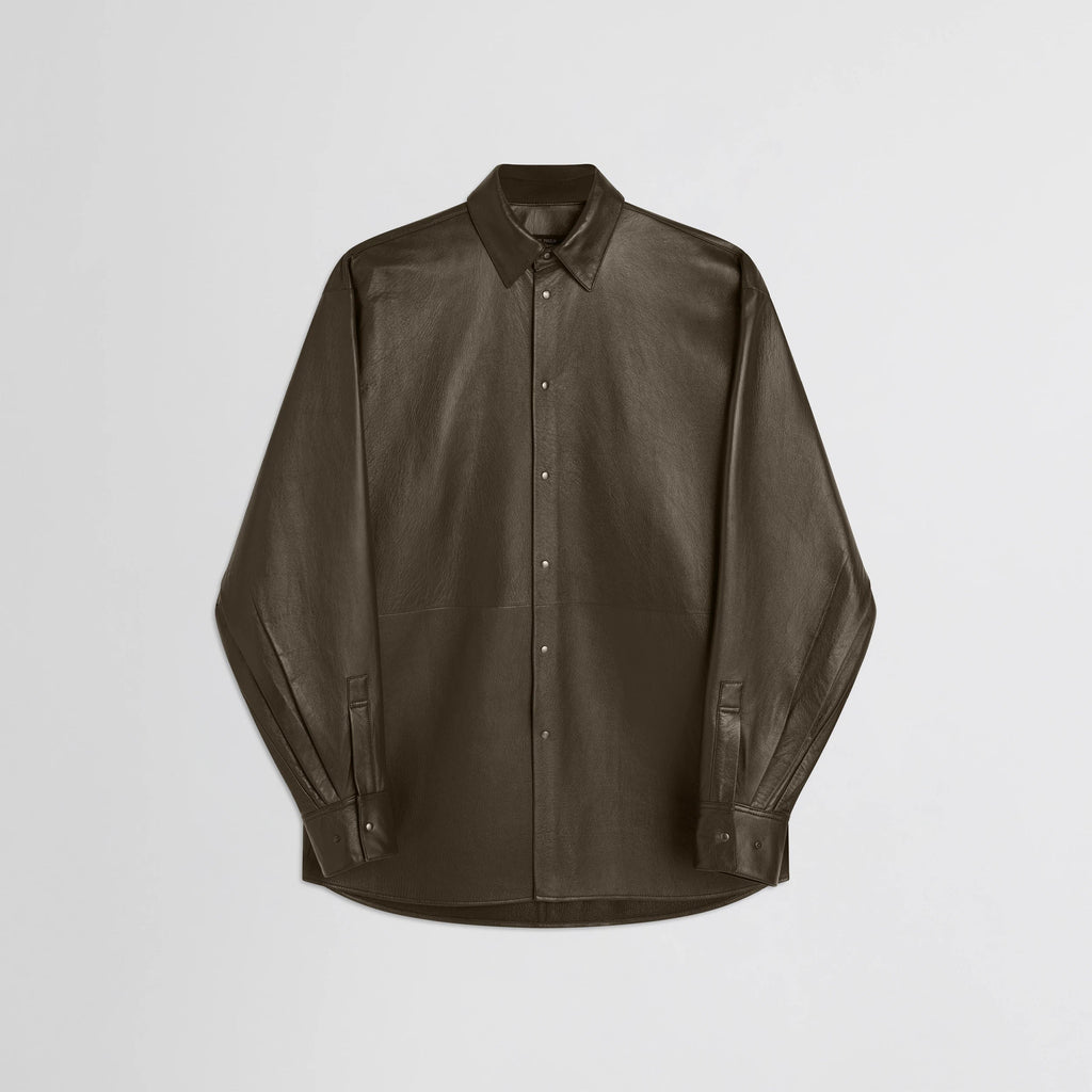 OVERSHIRT | green bronze leather
