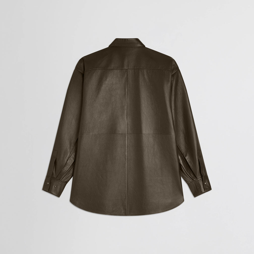 OVERSHIRT | green bronze leather