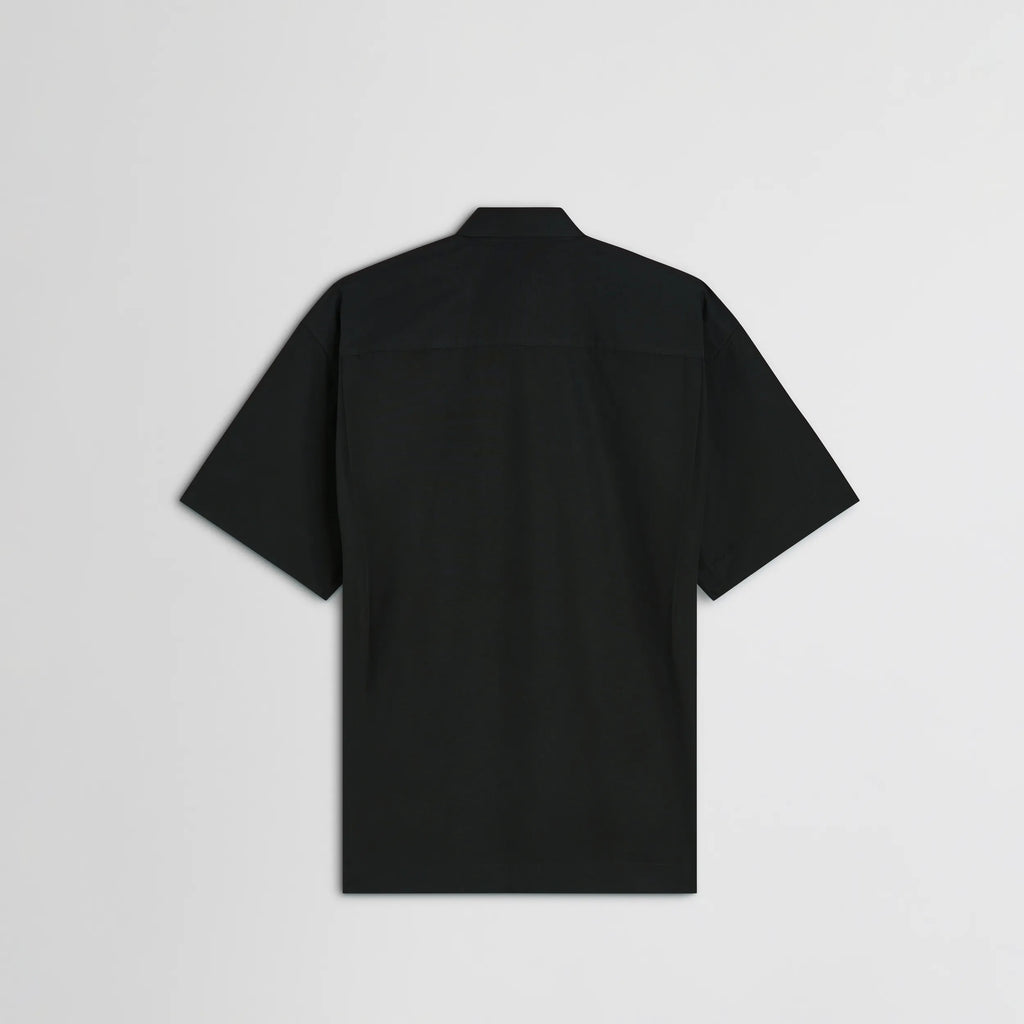 SHORT SLEEVE SHIRT | black cotton
