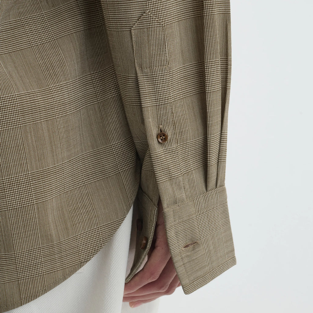 CLASSIC SHIRT | brown-beige wool