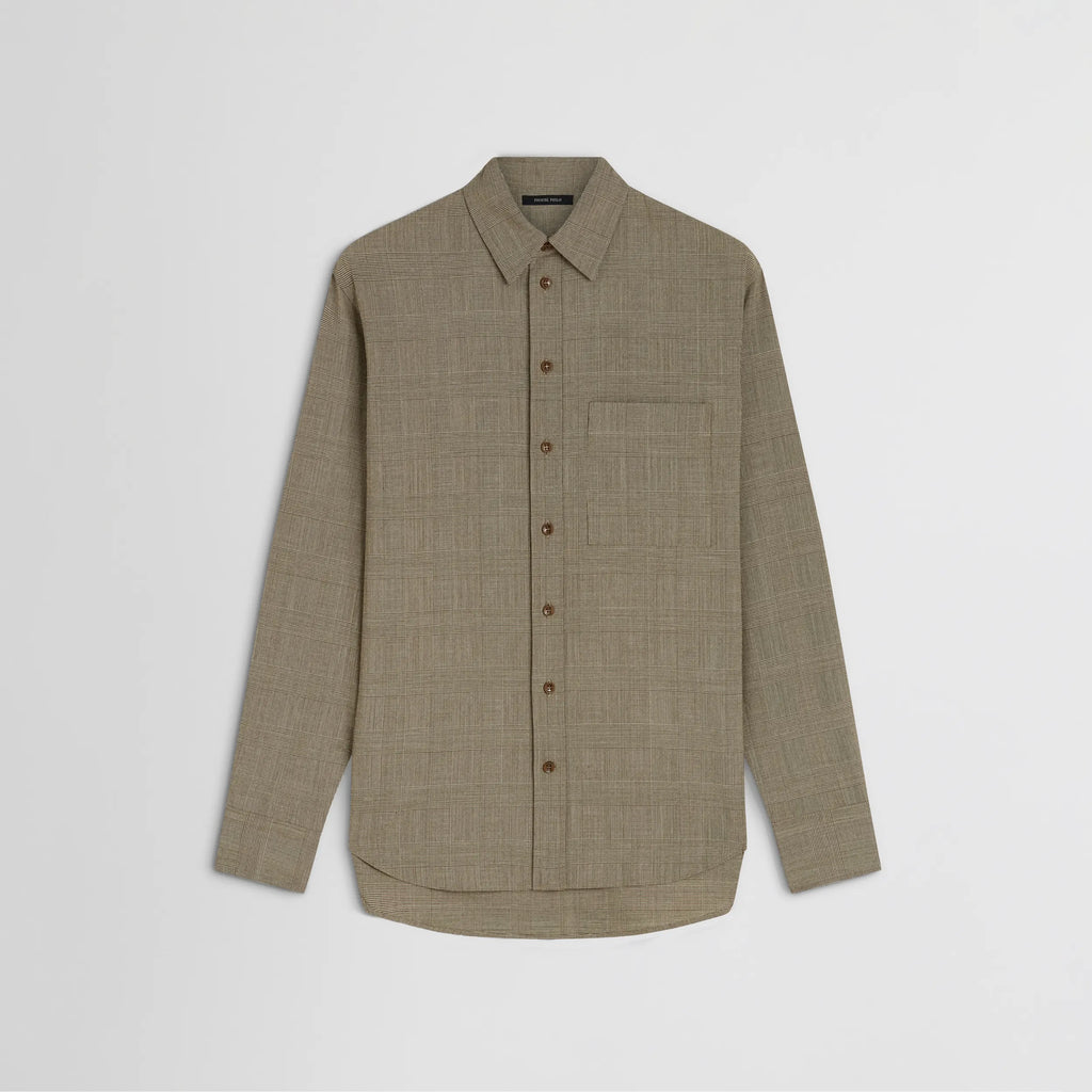 CLASSIC SHIRT | brown-beige wool