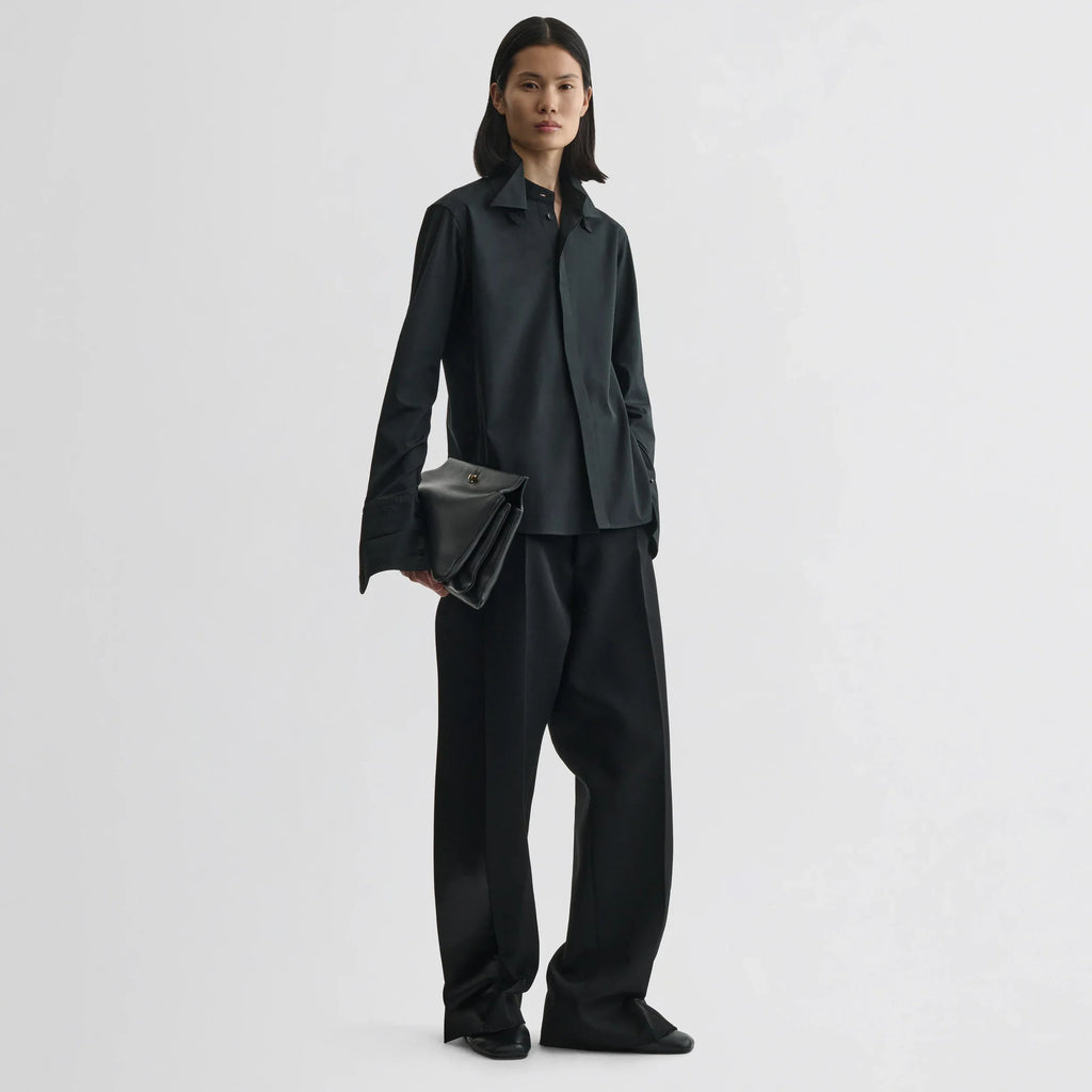 TUXEDO SHIRT | black cotton