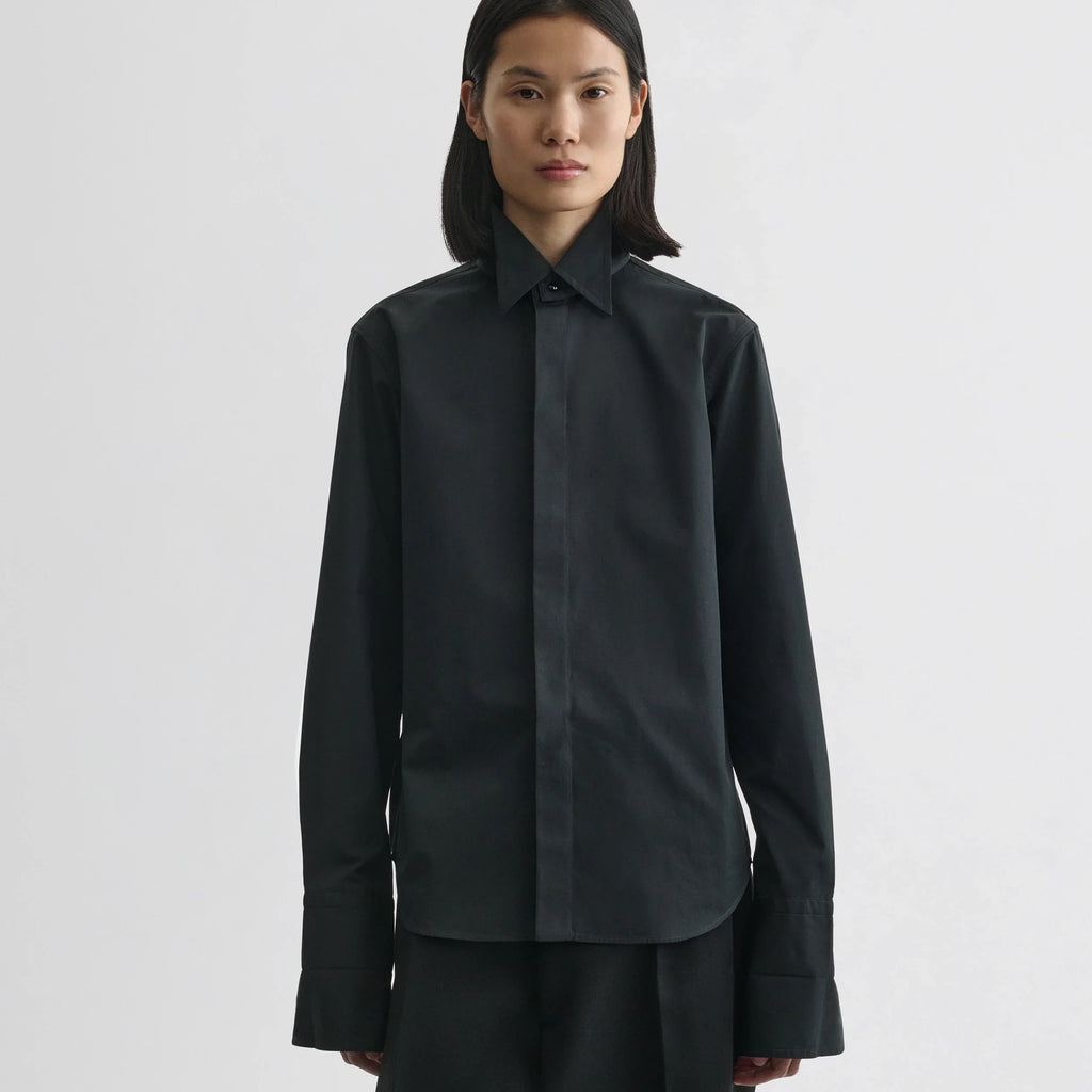 TUXEDO SHIRT | black cotton