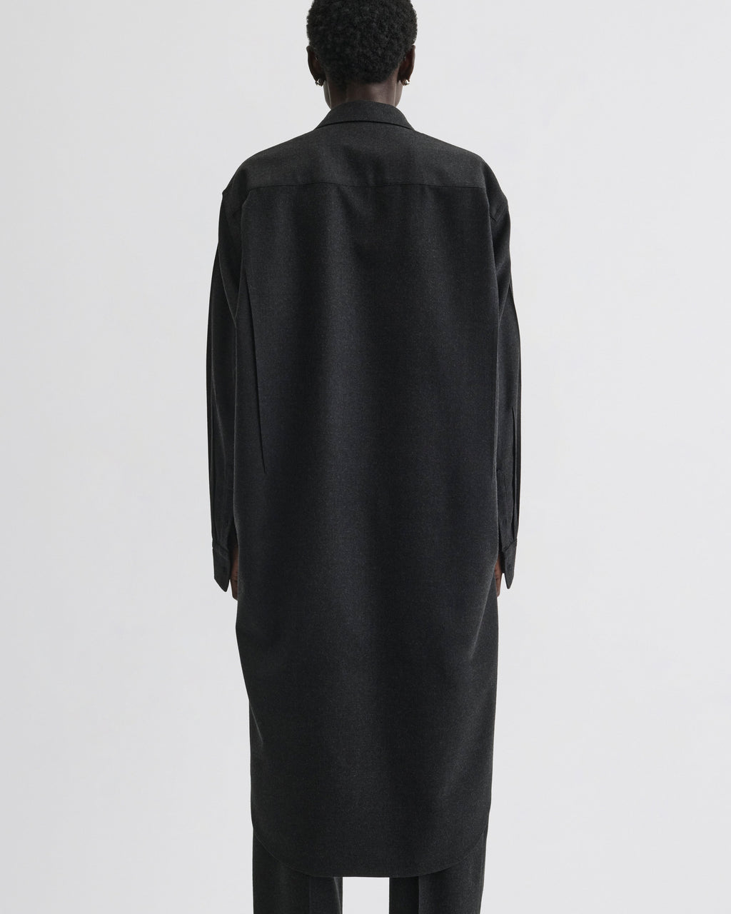 ELONGATED SHIRT | charcoal wool