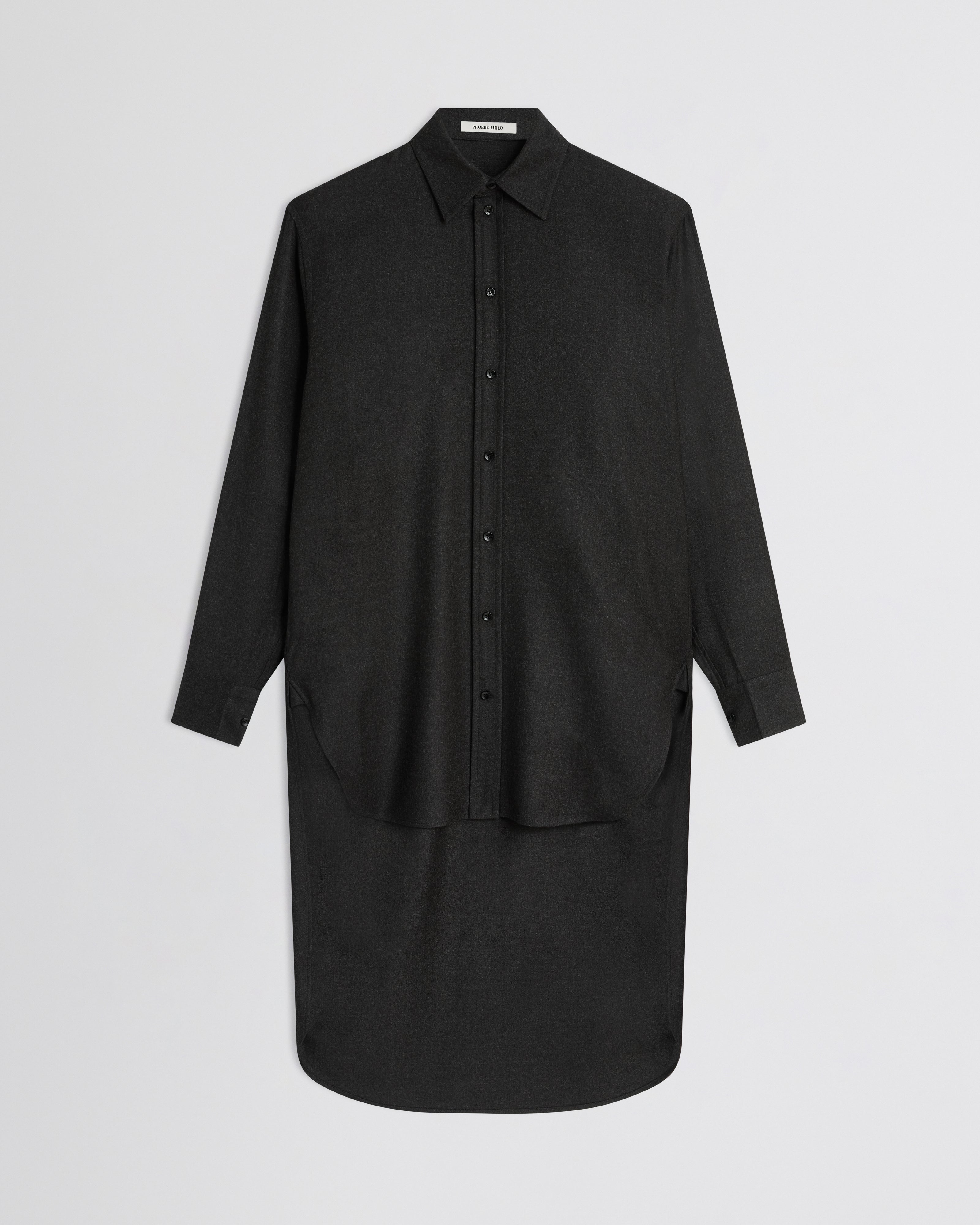 ELONGATED SHIRT | charcoal wool