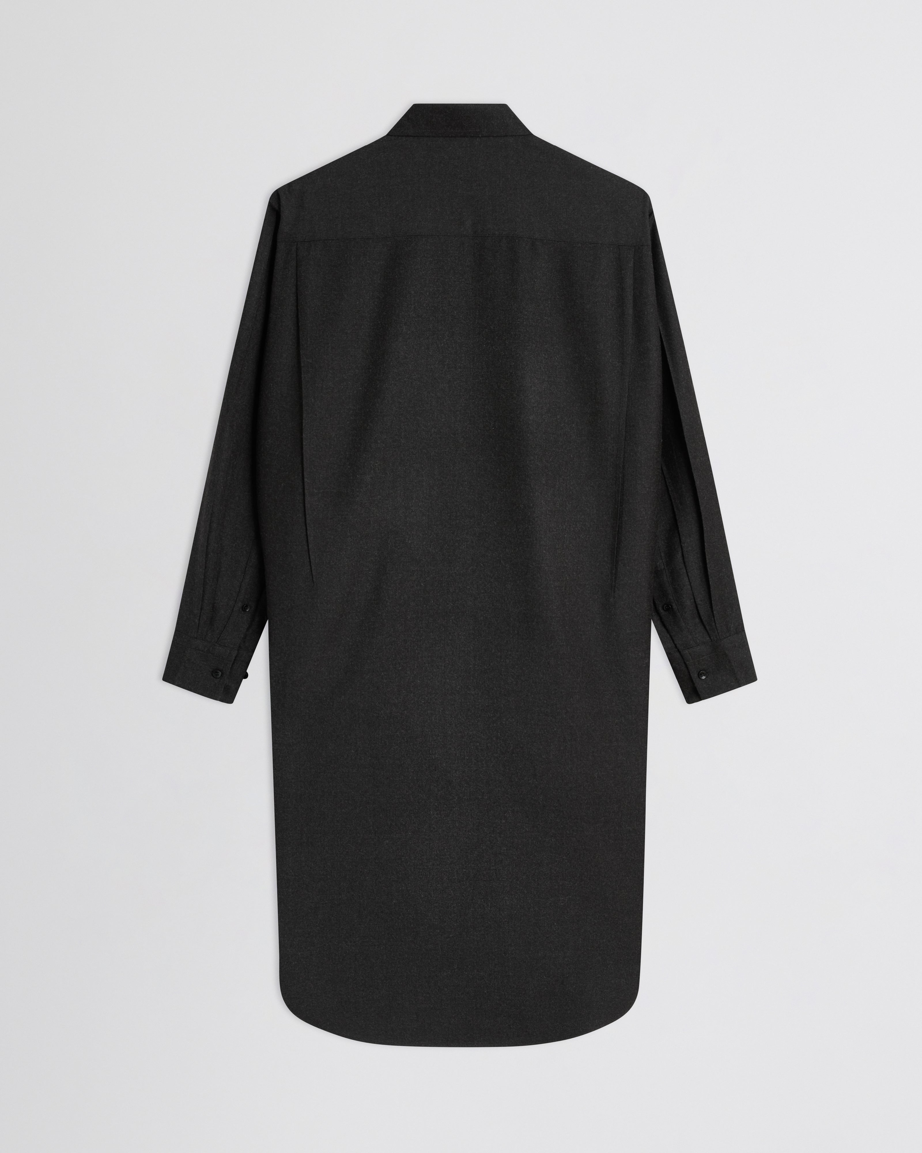 ELONGATED SHIRT | charcoal wool