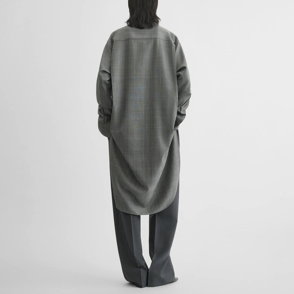 ELONGATED SHIRT | black-blue wool
