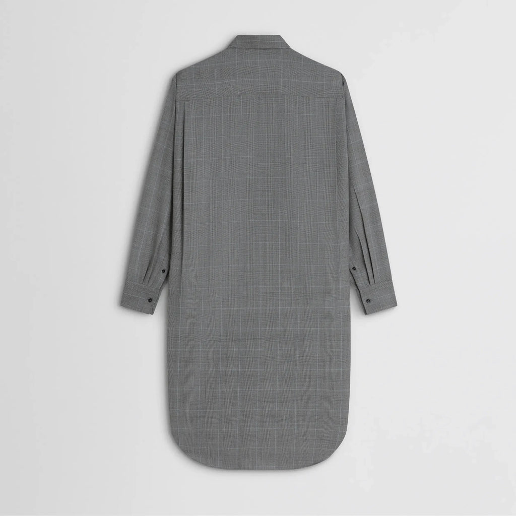 ELONGATED SHIRT | black-blue wool
