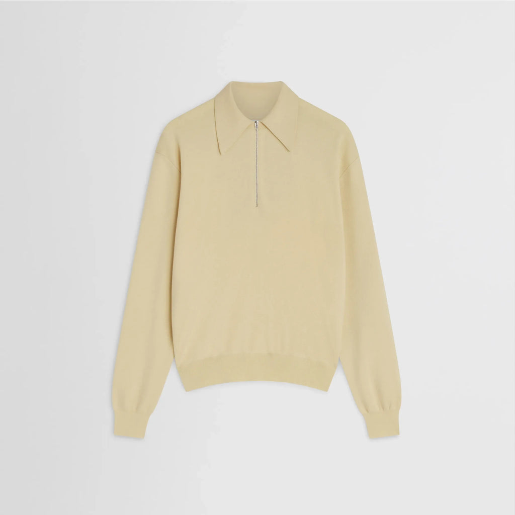 ZIP POLO | pastel-yellow wool