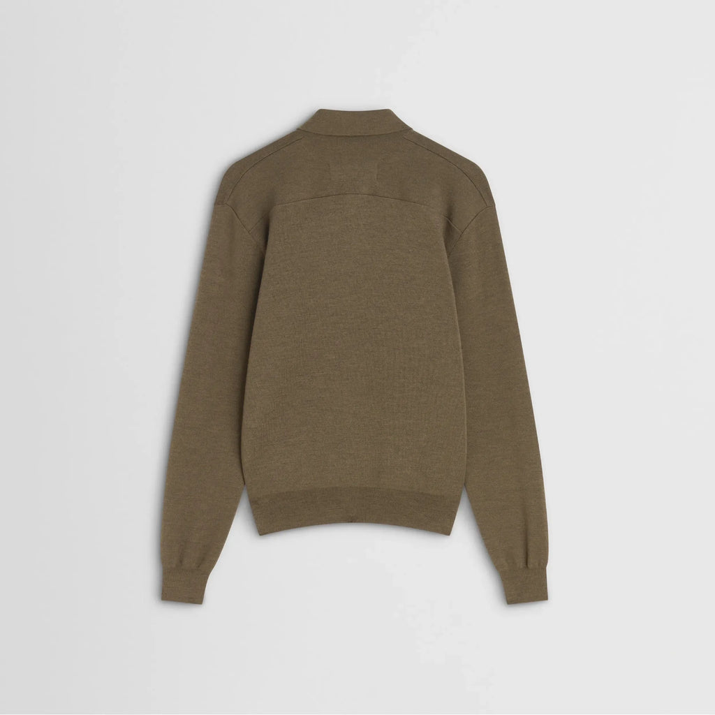 ZIP POLO | taupe-melange wool