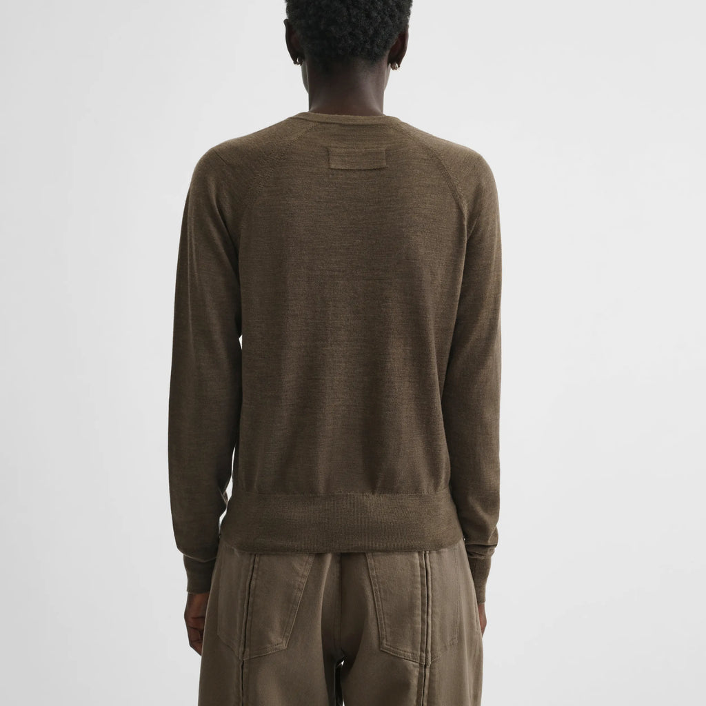 SHRUNK V-NECK | taupe wool