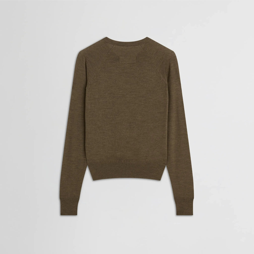 SHRUNK V-NECK | taupe wool
