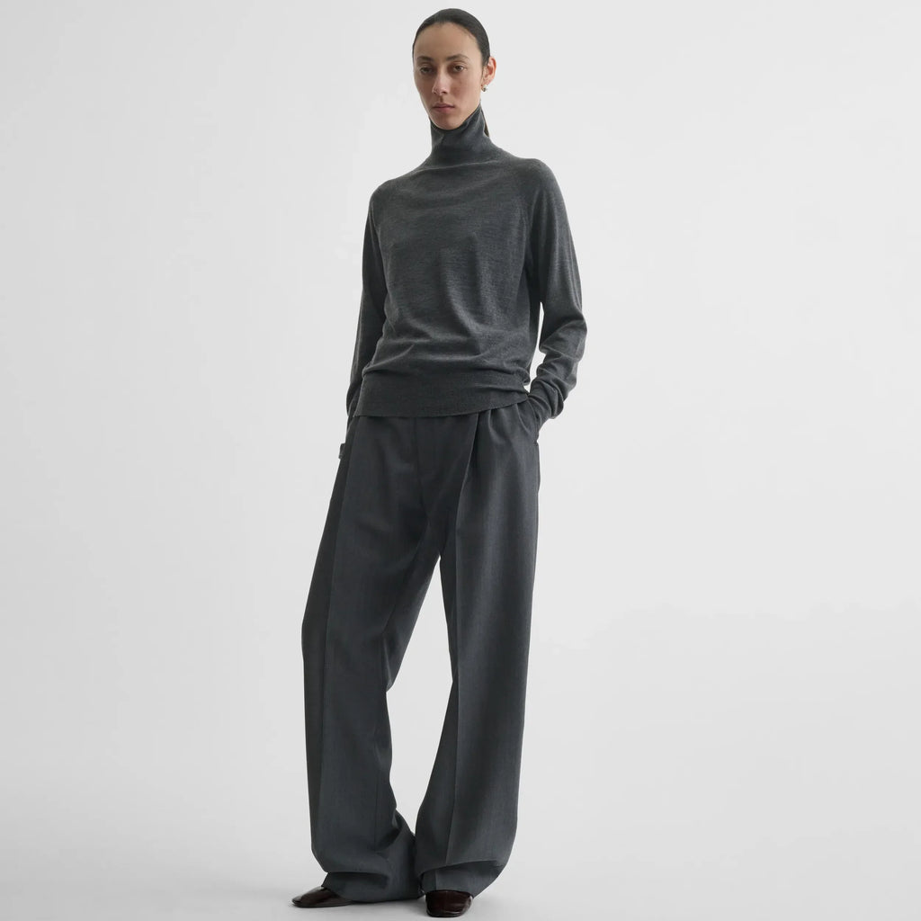HIGH NECK JUMPER | anthracite melange wool