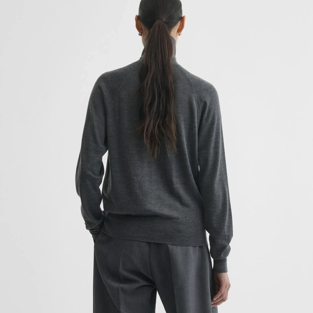 HIGH NECK JUMPER | anthracite melange wool