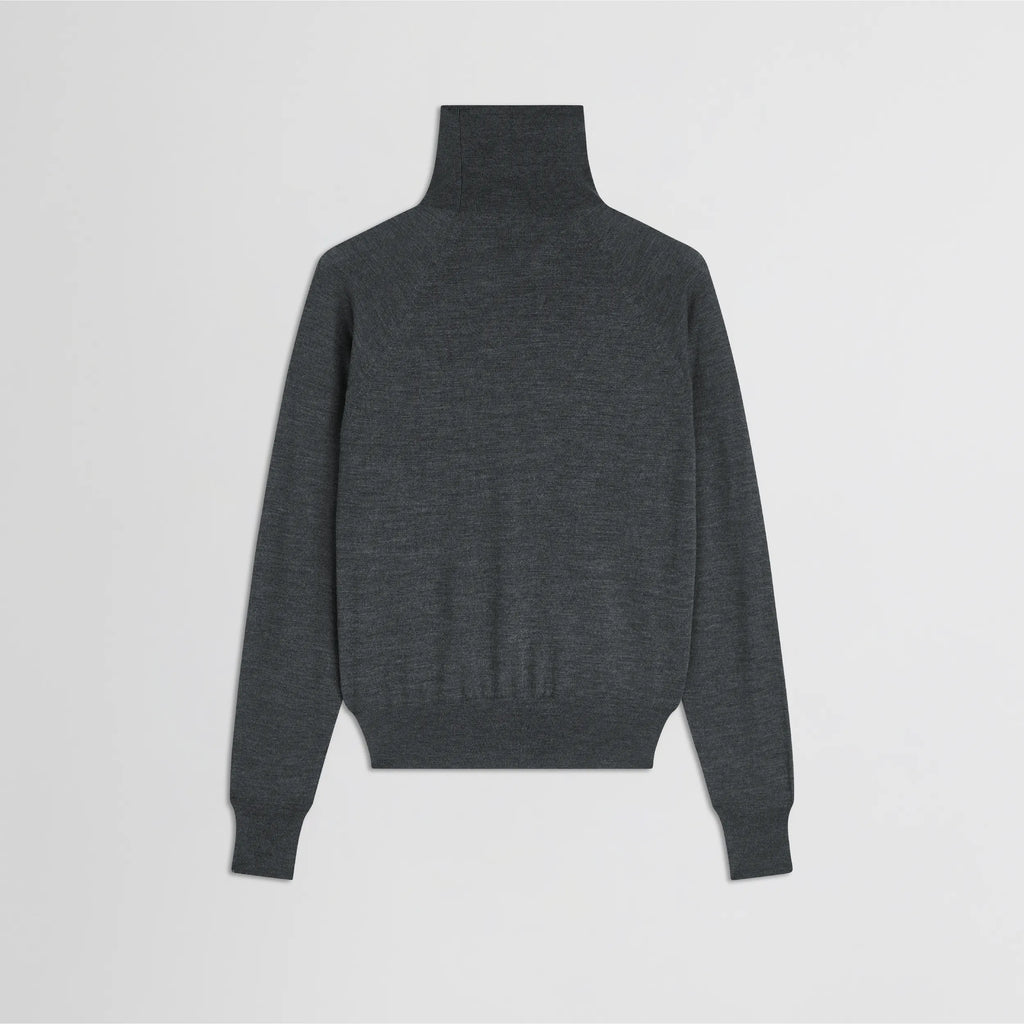 HIGH NECK JUMPER | anthracite melange wool