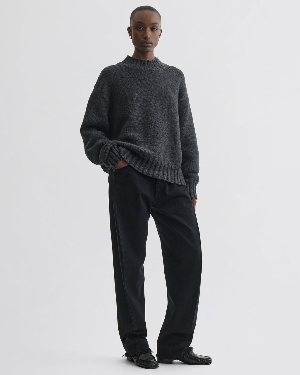 CREWNECK JUMPER | grey cashmere