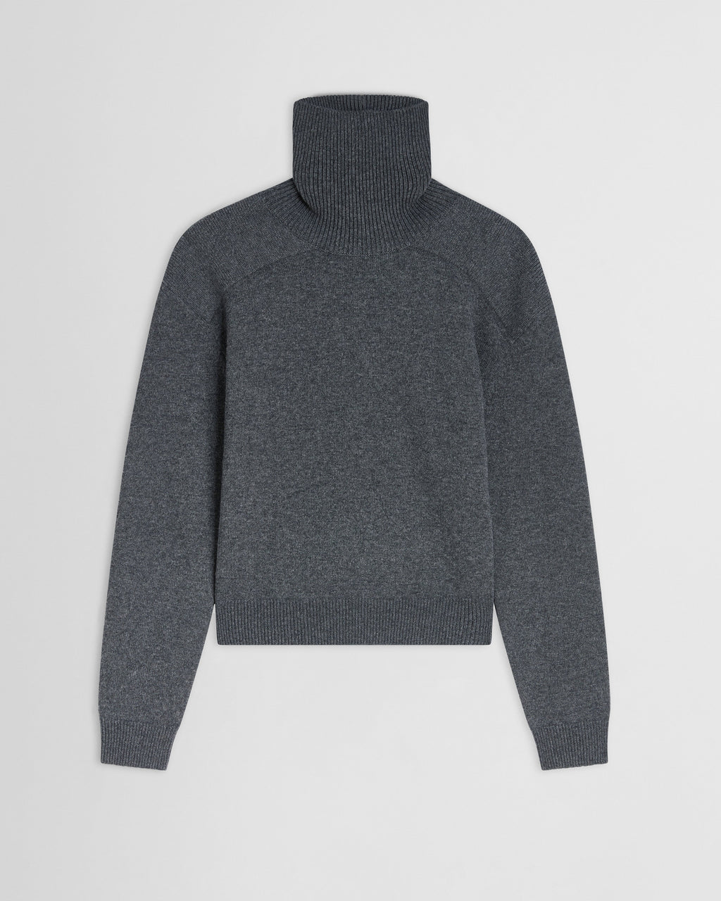 PATCH SHOULDER JUMPER | grey melange wool cashmere