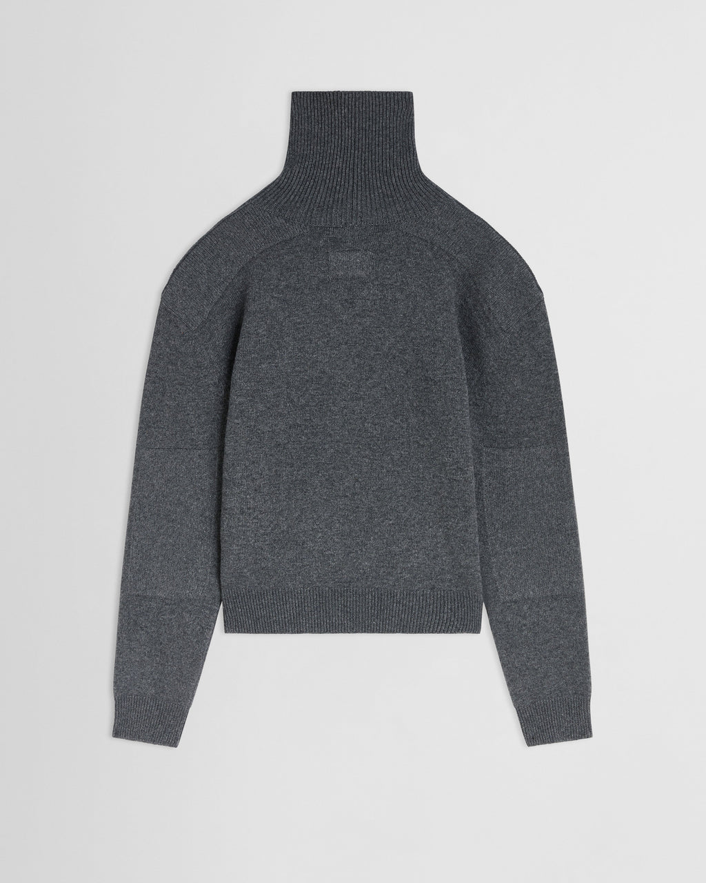 PATCH SHOULDER JUMPER | grey melange wool cashmere