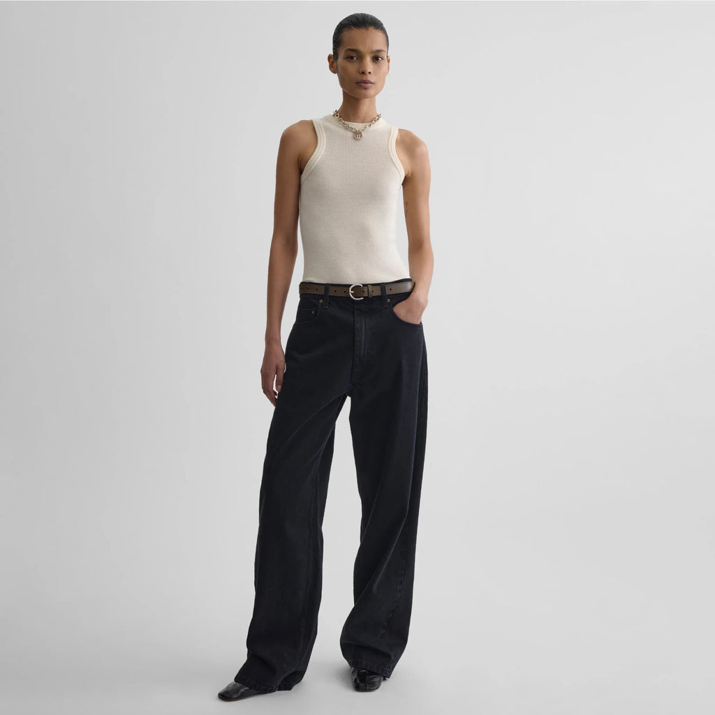 RIBBED TANK | cream wool