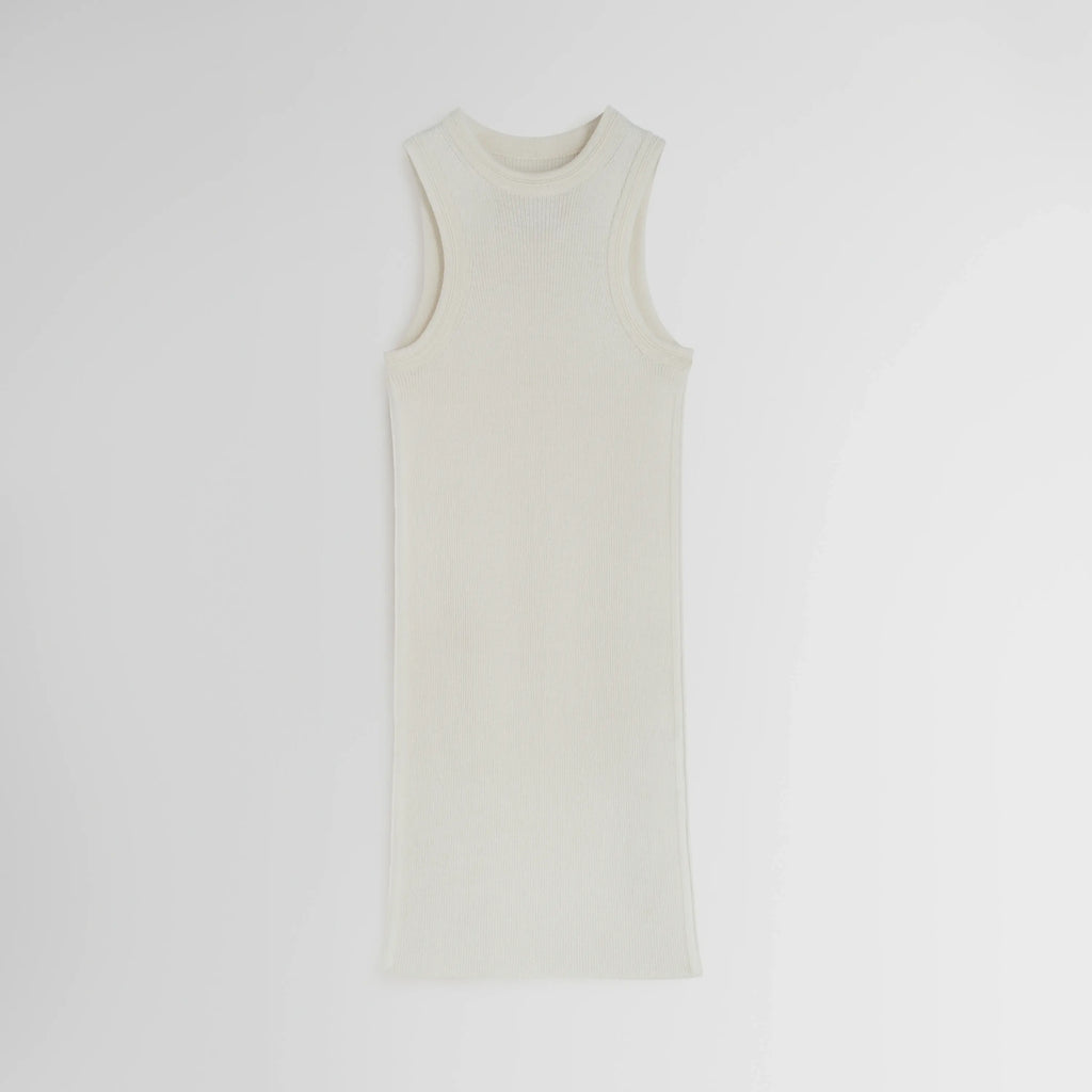 RIBBED TANK | cream wool