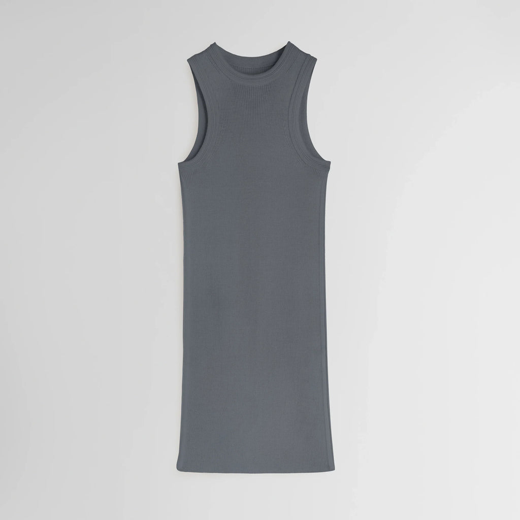 RIBBED TANK | grey wool