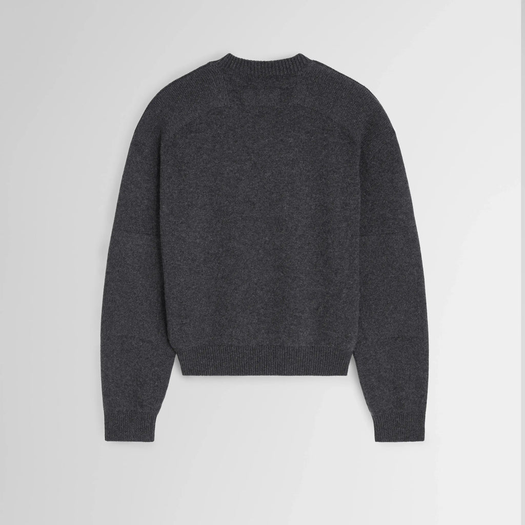 CONTRAST PATCH JUMPER | charcoal wool cashmere
