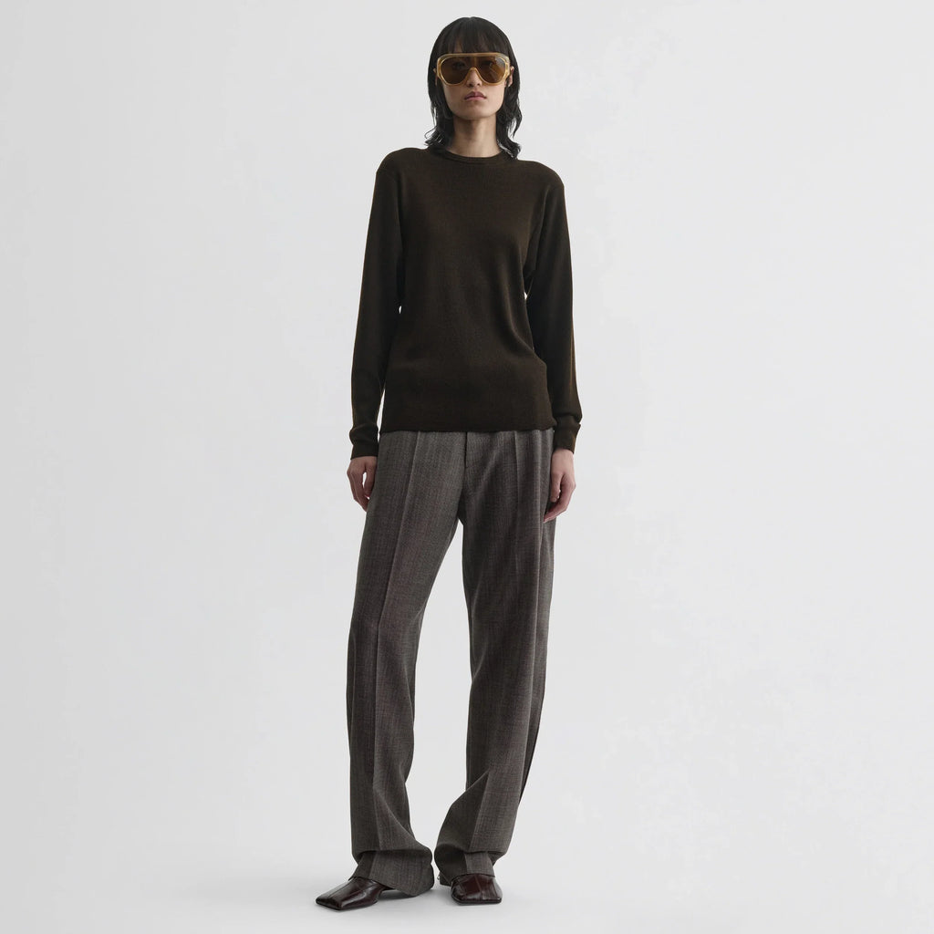 BATWING CREWNECK | dark khaki wool