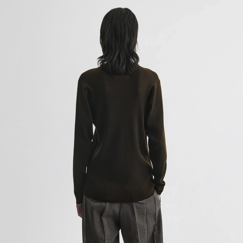 BATWING CREWNECK | dark khaki wool