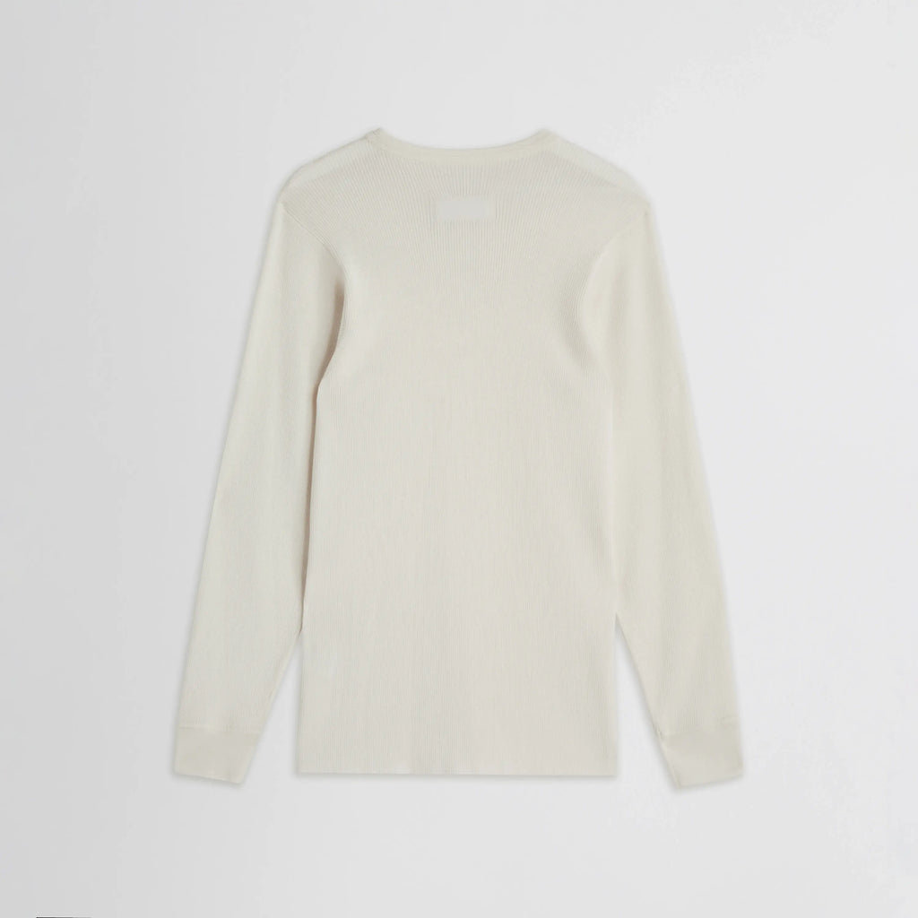 RIBBED LONG SLEEVE CREWNECK | cream wool
