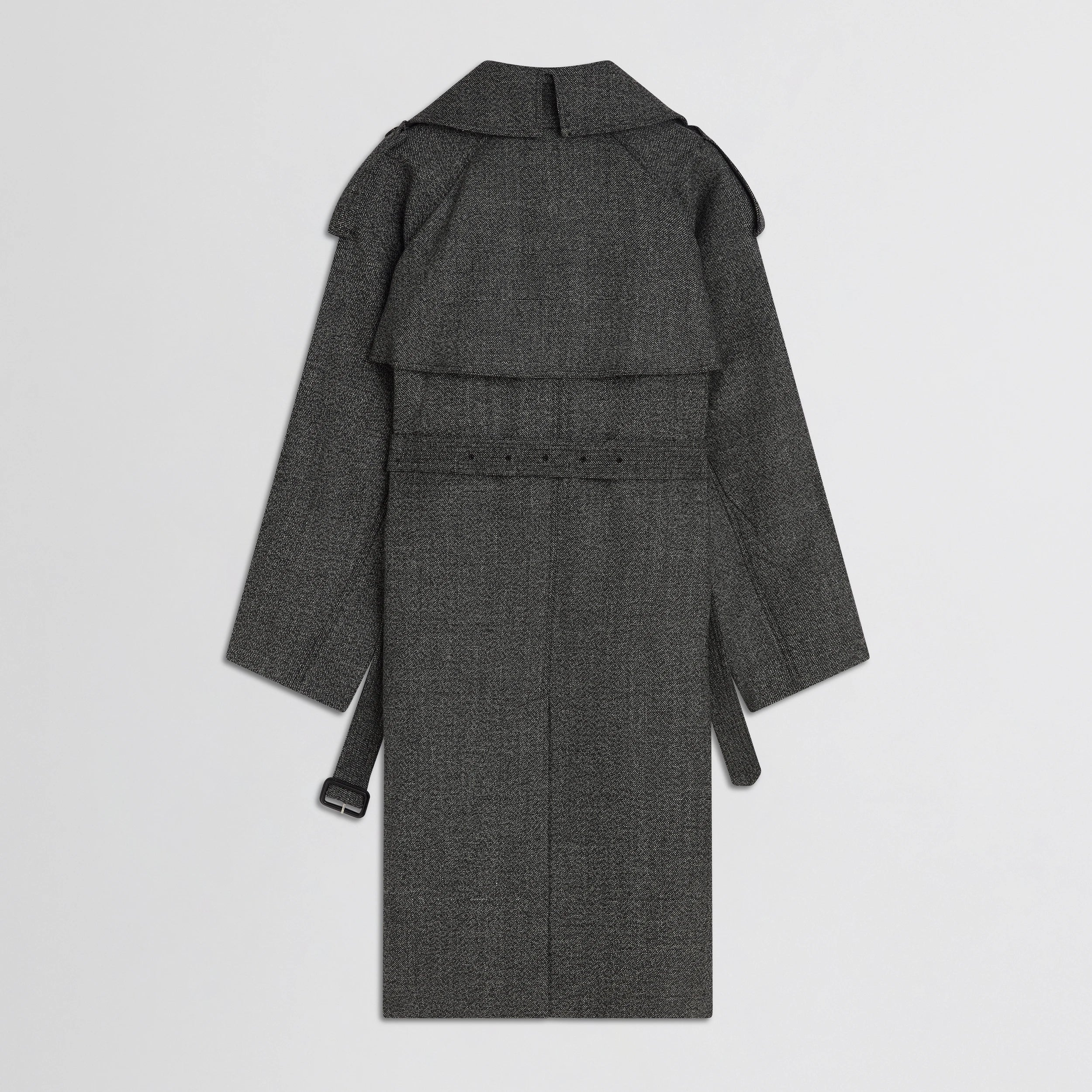 PADDED TRENCH COAT | salt and pepper wool
