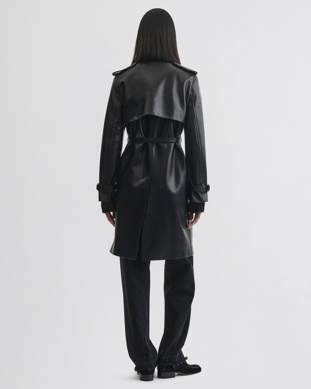 SHORT TRENCH | black leather