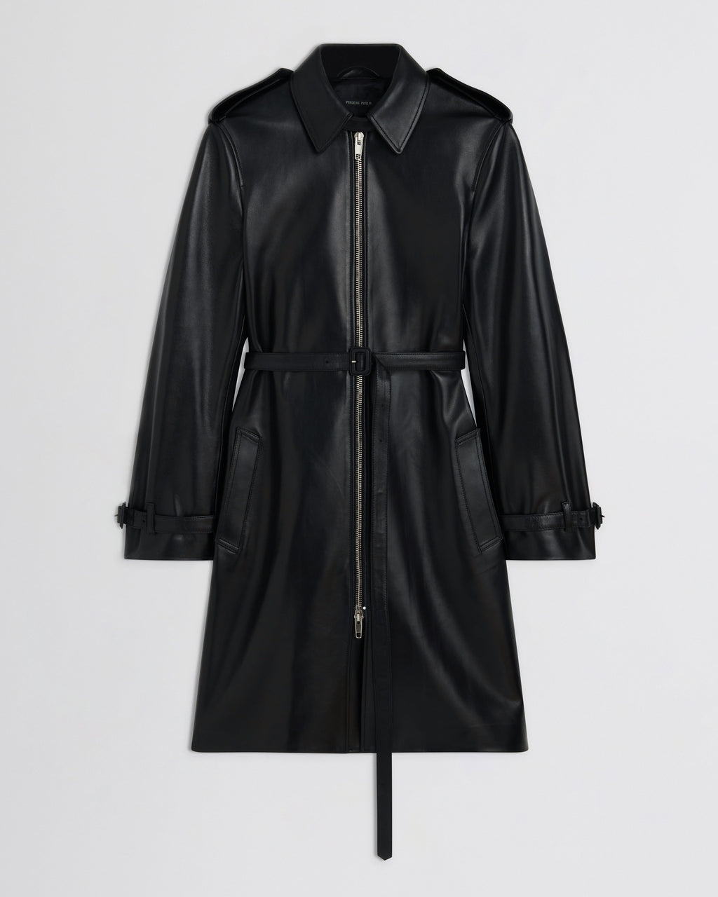 SHORT TRENCH | black leather