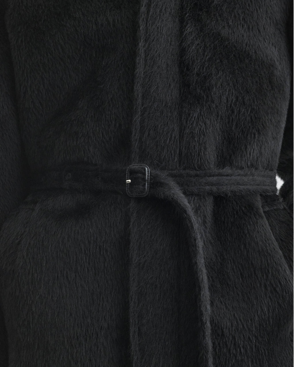 CROPPED CAR COAT | black alpaca wool