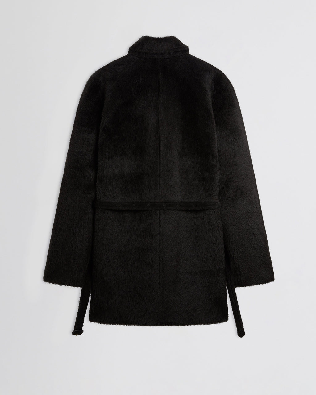 CROPPED CAR COAT | black alpaca wool