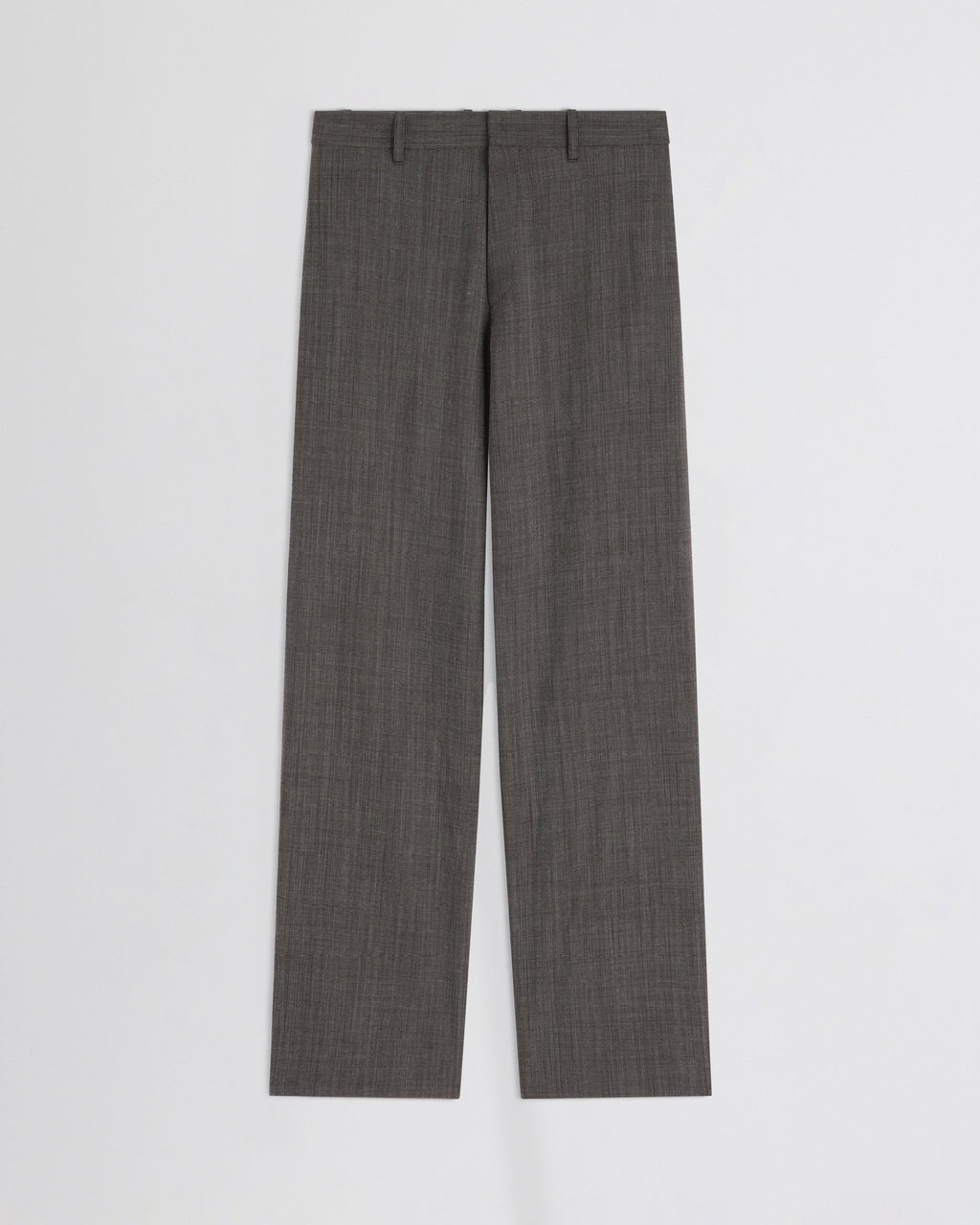 SPLIT ZIP TROUSERS | white dark brown wool