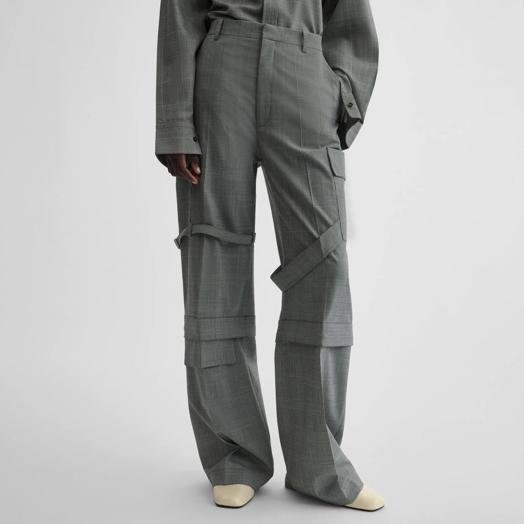ZIP CARGO TROUSERS | anthracite wool