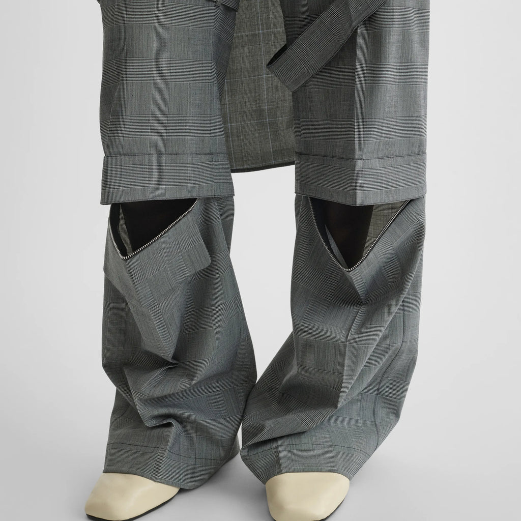 ZIP CARGO TROUSERS | anthracite wool