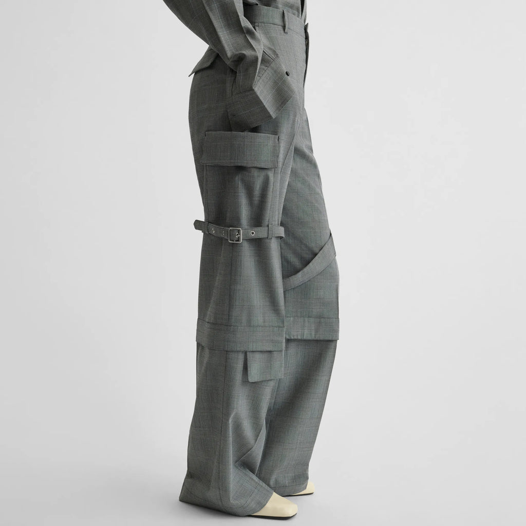 ZIP CARGO TROUSERS | anthracite wool