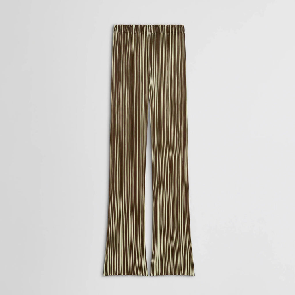 RAZOR PLEAT TROUSERS | khaki polyester
