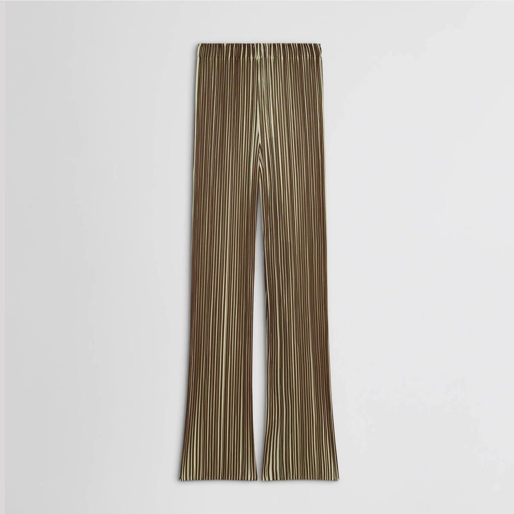 RAZOR PLEAT TROUSERS | khaki polyester
