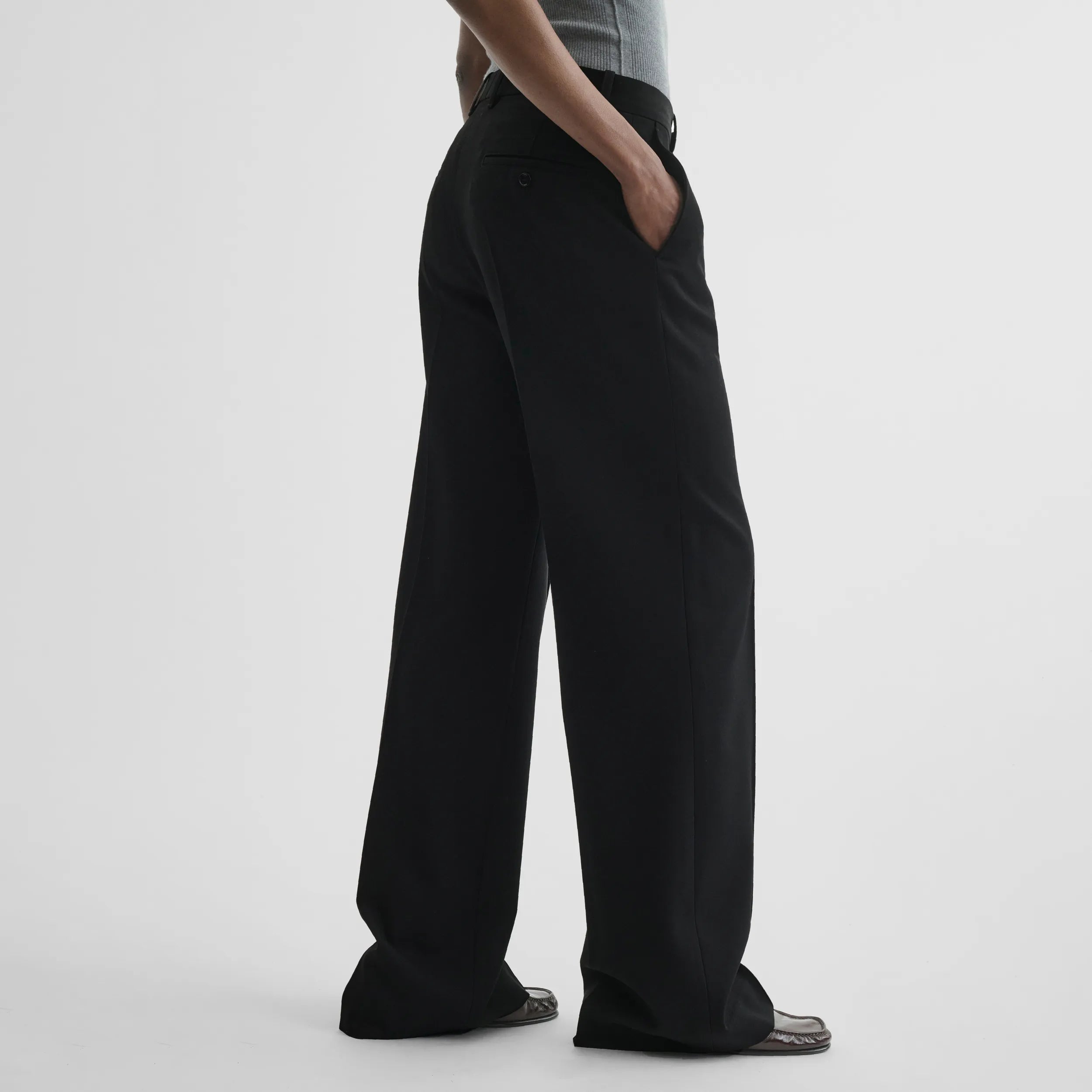 BOYISH TAILORED TROUSERS | black wool