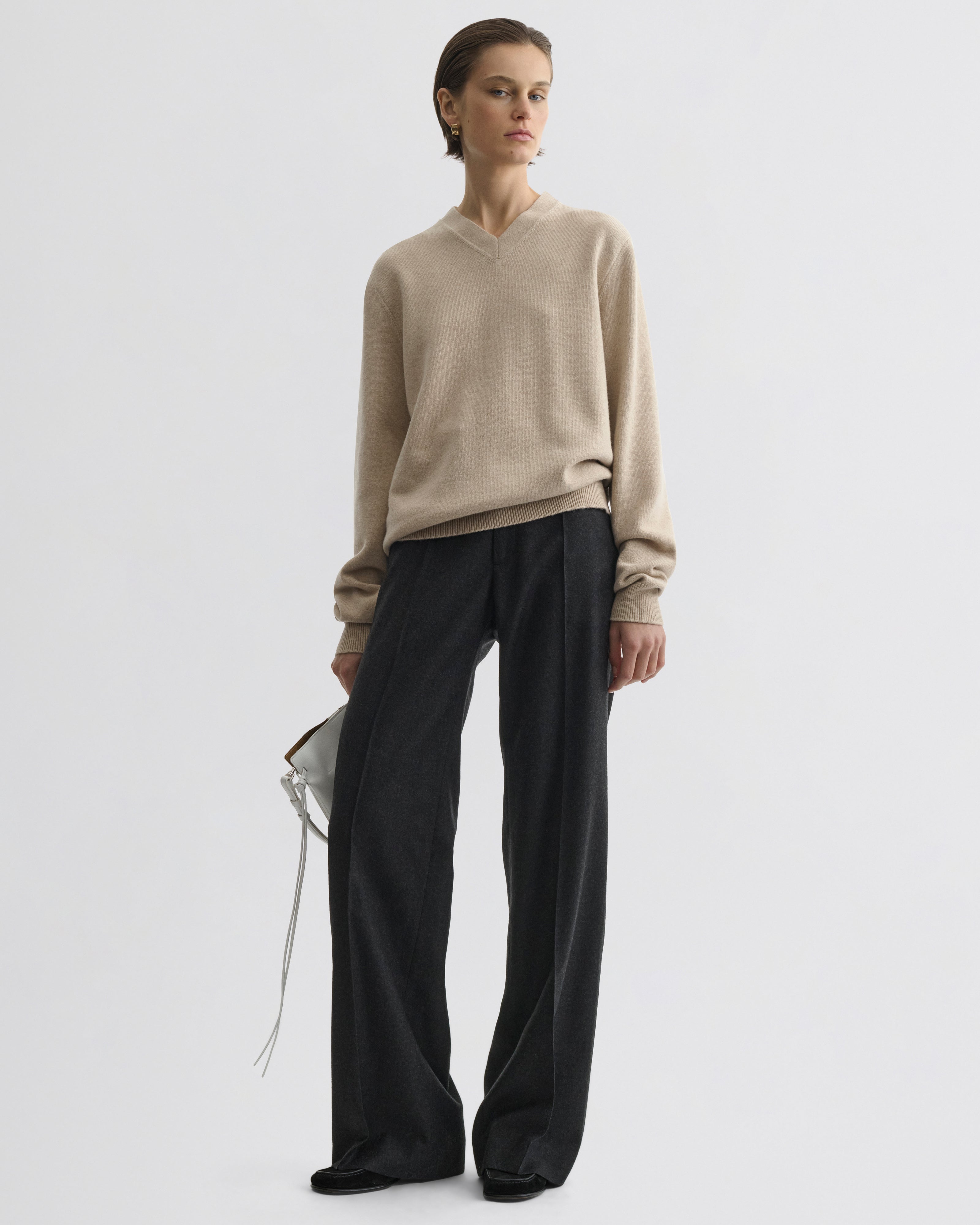 BOYISH TAILORED TROUSERS | charcoal wool