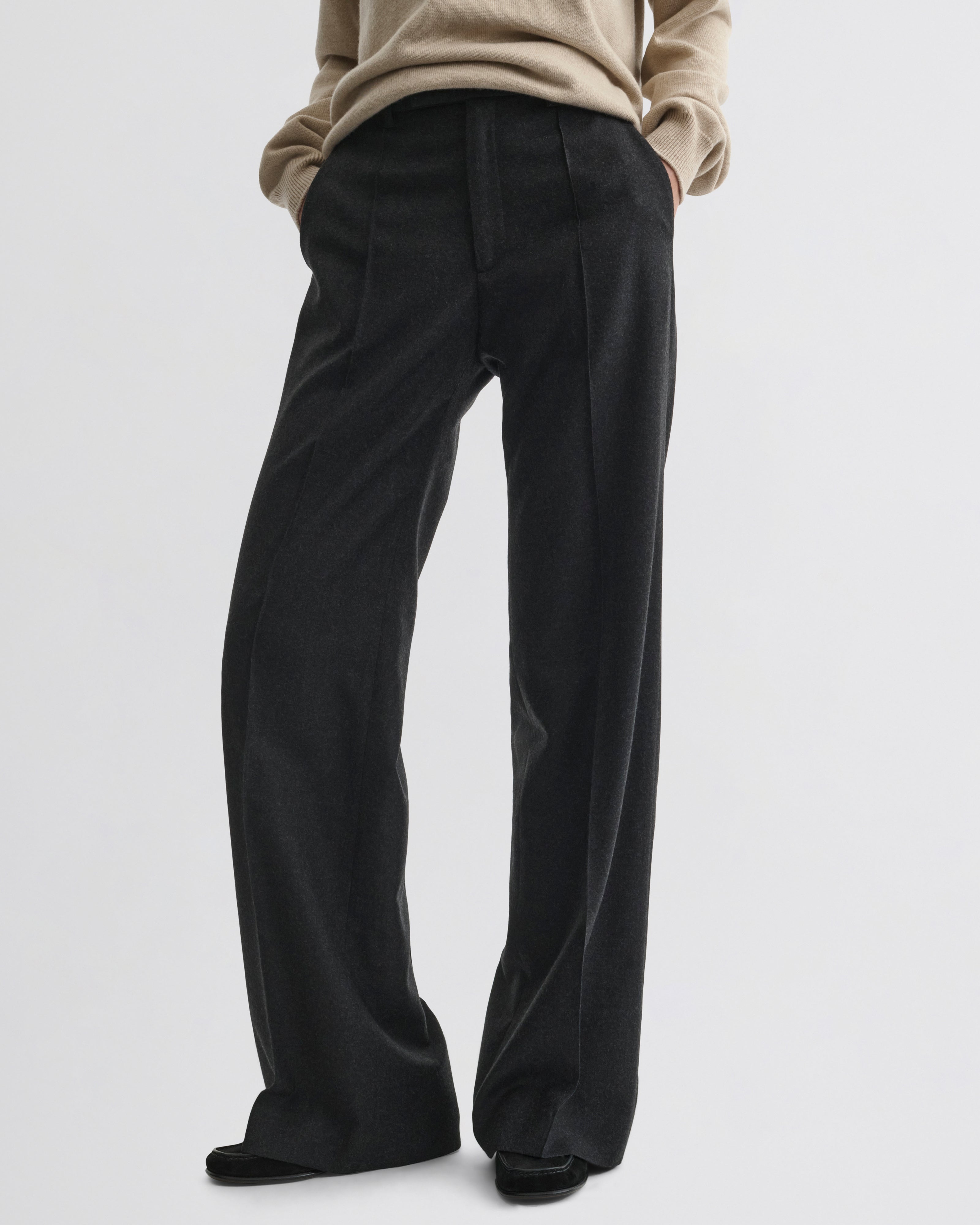 BOYISH TAILORED TROUSERS | charcoal wool