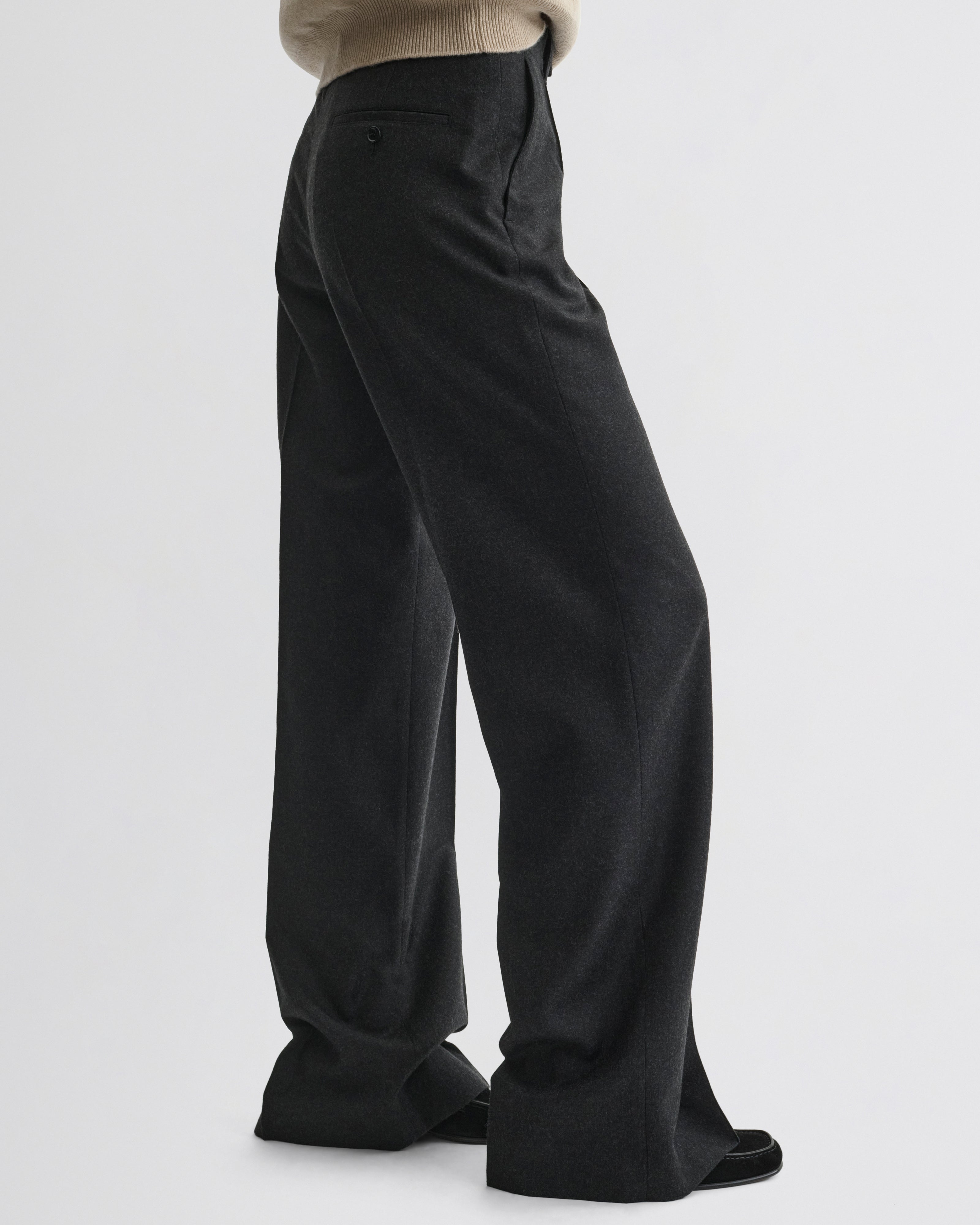 BOYISH TAILORED TROUSERS | charcoal wool