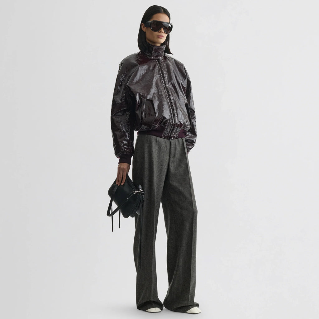 ZIP TROUSERS | green bronze wool