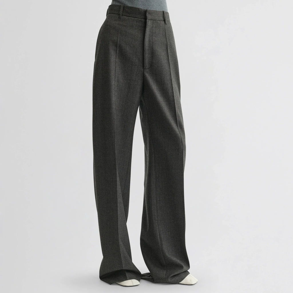ZIP TROUSERS | green bronze wool